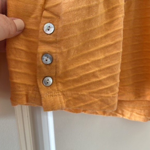 Soft Surroundings floral embroidered v neck 3 button top. XL. 100% cotton - Picture 4 of 12